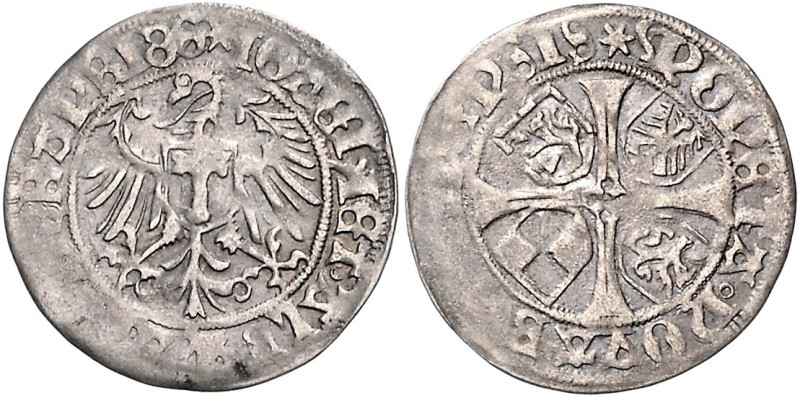 Brandenburg/-Preußen. 
Joachim I. und Albrecht 1499-1515. Groschen o.J., Berlin...