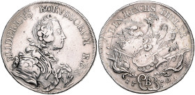 Brandenburg/-Preußen. 
Friedrich II. 1740-1786. Taler 1750 B, Breslau. Old.&nbsp;28a. . 

winz. Sf, fast ss/ss