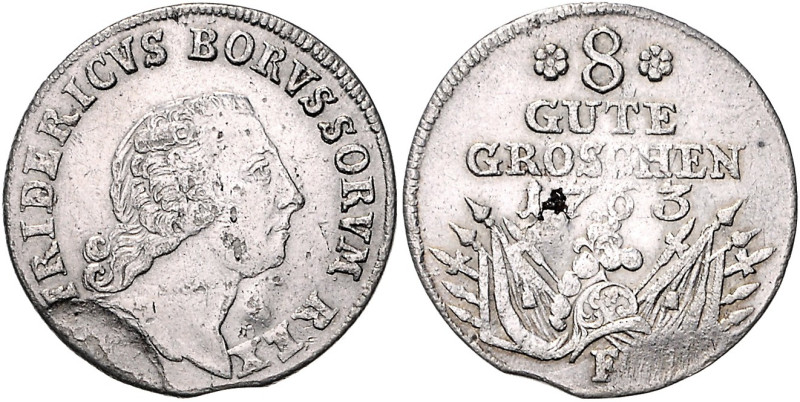 Brandenburg/-Preußen. 
Friedrich II. 1740-1786. 8 Gute Groschen 1763 F, Magdebu...