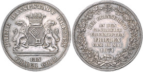 Bremen, Stadt. 
Siegestaler 1871. Jaeger&nbsp;28, AKS&nbsp;17, Kahnt&nbsp;164. . 

feine Kratzer, f. vz
