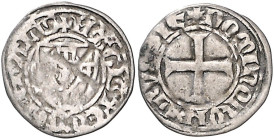 Deutscher Orden. 
Conrad Zöllner von Rothenstein 1382-1390. Vierchen (1/3 Schilling oder 4 Pfennige) o.J., 0,65 g, Hochmeisterschild (mit Markierung ...