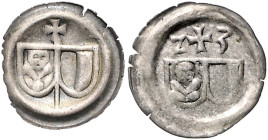 Halberstadt, Domkapitel. 
Hohlpfennig o.J. (ab 1507) und Hohlpfennig 1523, jeweils 0,25 g. zus. 2 St., mit alten Bestimmungskärtchen. 

ss-vz