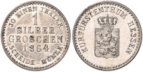 Hessen/-Kassel. 
Friedrich Wilhelm I. 1847-1866. 1 Silbergroschen 1864. Jaeger&nbsp;37, AKS&nbsp;66. . 

vz