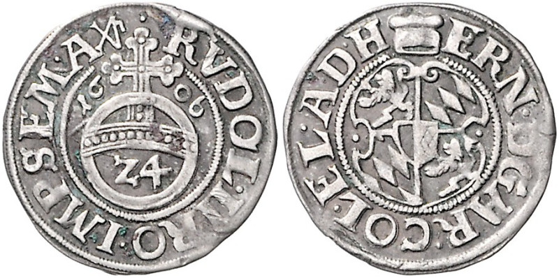 Hildesheim, Bistum. 
Ernst von Bayern 1573-1612. 1/24 Taler 1606, Moritzburg. M...