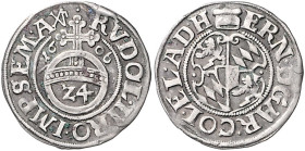 Hildesheim, Bistum. 
Ernst von Bayern 1573-1612. 1/24 Taler 1606, Moritzburg. Mehl&nbsp;370. . 

ss