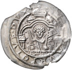 Magdeburg, Erzbistum. 
Wichmann von Seeburg 1152-1192. Brakteat, Magdeburg, Brb. des Hl. Moritz v. v. mit Schwert u. Fahne, neben dem Schwert drei Ri...