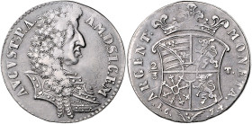 Magdeburg, Erzbistum. 
August von Sachsen-Weißenfels 1638-1680. 2/3 Taler 1674, ohne Mzz., Wolmirstedt. v.&nbsp;Schrötter&nbsp;802. selten.. 

ss