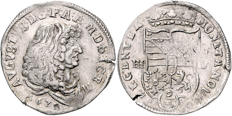 Magdeburg, Erzbistum. 
August von Sachsen-Weißenfels 1638-1680. 2/3 Taler 1675 ...