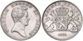 Nassau. 
Wilhelm 1816-1839. Kronentaler 1836. J.&nbsp;41, AKS&nbsp;42, Kahnt&nbsp;311. . 

winz. Rdu, ss/f. vz