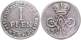 Rietberg, Grafschaft. 
Wenzel Anton von Kaunitz 1746-1794. 1 Pfennig 1766, Rietberg. Buse&nbsp;89, Schön&nbsp;16. . 

ss