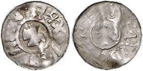 Sachsen-Herzogtum. 
11. Jhd. Denar, Mzst. Bardowick, nach dem Vorbild der Denare Bernhards II. (1011-1059) aus Lüneburg, beidseits Kreuz mit korrumpi...