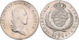 Sachsen/-Albertinische Linie (Kurlinie ab 1547). 
Königreich ab 1806. Friedrich August I. 1806-1827. 1/3 Taler 1809 SGH (Dresden). Kahnt&nbsp;1232, J...