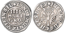 Schauenburg und Holstein. 
Justus Hermann 1622-1635. 4 Mariengroschen 1624, Oldendorf, 2,63 g. Weinmeister&nbsp;347, Lange&nbsp;960. RR.. 

kl. Rdu...