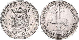 Stolberg/-Stolberg und Stolberg-Rossla. 
Christoph Friedrich und Jost Christian 1704-1738. 2/3 Taler 1715 JJG, Mzst. Stolberg/Saigerturm, Ausbeute de...