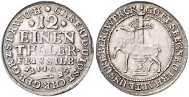 Stolberg/-Stolberg und Stolberg-Rossla. 
Christoph Friedrich und Jost Christian 1704-1738. 1/12 Taler 1725 JJG, Mzst. Stolberg/Saigerturm, Ausbeute d...