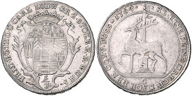 Stolberg/-Stolberg und Stolberg-Rossla. 
Friedrich Botho und Carl Ludwig 1761-1768. 1/3 Taler 1764 C, Mzst. Stolberg/Jägerhof. Friederich&nbsp;1990, ...