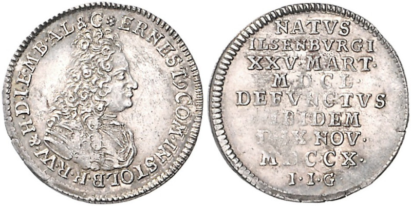 Stolberg/-Wernigerode. 
Ernst 1672-1710. Silberabschlag von den Stempeln des Du...