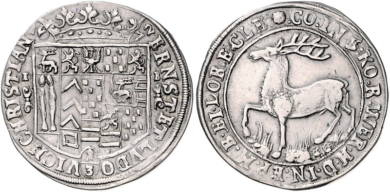 Stolberg/-Wernigerode. 
Ernst und Ludwig Christian 1672-1710. 1/3 Taler 1672 JB...