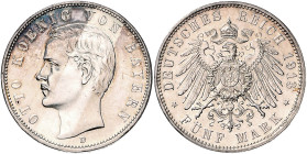 Bayern. 
Otto 1886-1913. 5 Mark 1913. Jaeger&nbsp;46. . 

Vs. winz. Kratzer, vz/f. stfr