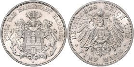 Hamburg. 
5 Mark 1913. Jaeger&nbsp;65. . 

vz-f. stfr