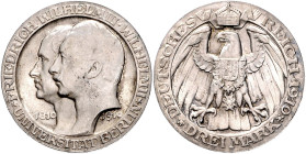 Preußen. 
Wilhelm II. 1888-1918. 3 Mark 1910, Universität Berlin. Jaeger&nbsp;107. . 

winz. Rdu, vz