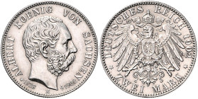 Sachsen. 
Albert 1873-1902. 2 Mark 1902, Alberts Tod. Jaeger&nbsp;127. . 

f. vz/vz