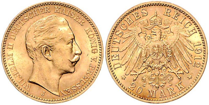 Preussen. 
Wilhelm II. 1888-1918. 20 Mark 1912 J. Jaeger&nbsp;252. . 

f. vz/...