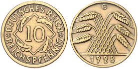 10 Reichspfennig 1928 G. Jaeger&nbsp;317. RR.. 

ss-vz
