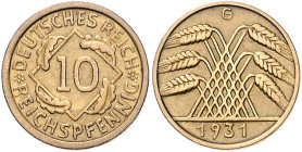 10 Reichspfennig 1931 G. Jaeger&nbsp;317. RR.. 

ss-vz