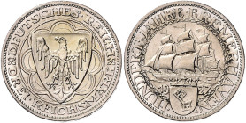 3 RM 1927, Bremerhaven. Jaeger&nbsp;325. . 

winz. Rdu, fast stempelfrisch