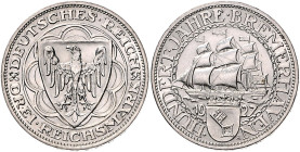 3 RM 1927, Bremerhaven. Jaeger&nbsp;325. Los wie vor. 

winz. Rdu, vz-stfr