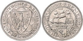 5 RM 1927, Bremerhaven. Jaeger&nbsp;326. . 

winz. Rf., vz-stempelfrisch