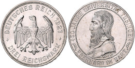 3 RM 1927, Universität Tübingen. Jaeger&nbsp;328. . 

winz. Rdu, vz/stfr