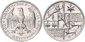 3 RM 1927, Universität Marburg. Jaeger&nbsp;330. . 

f. stfr/stempelfrisch