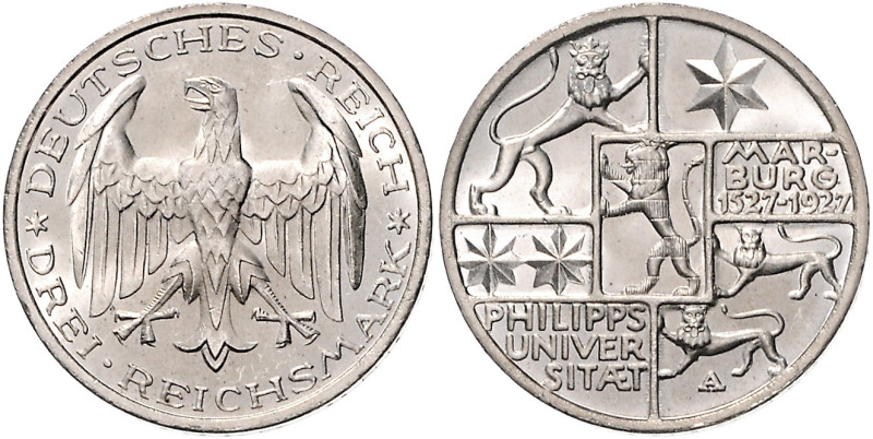 3 RM 1927, Universität Marburg. Jaeger&nbsp;330. Los wie vor. 

fast stempelfr...