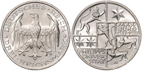 3 RM 1927, Universität Marburg. Jaeger&nbsp;330. Los wie vor. 

fast stempelfrisch
