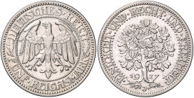 5 RM 1927 J, Kursmünze Eichbaum. Jaeger&nbsp;331. . 

gutes ss