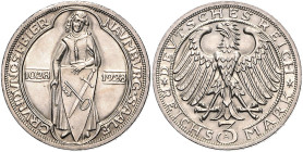 3 RM 1928, Naumburg. Jaeger&nbsp;333. Los wie vor. 

winz. Rf., sonst fast stempelfrisch