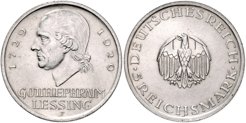 5 RM 1929 F, Lessing. Jaeger&nbsp;336. . 

vz-stfr