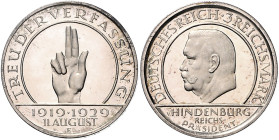 3 RM 1929 E, Verfassung. Jaeger&nbsp;340. . 

PP, winz. Fehler