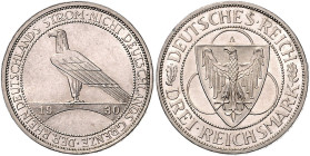 3 RM 1930 A, Rheinlandräumung. Jaeger&nbsp;345. Los wie vor. 

winzigster Rf., feine Kratzer, fast stempelfrisch