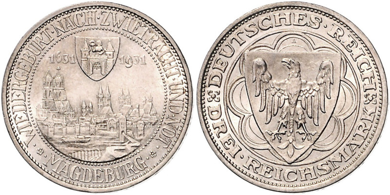 3 RM 1931, Magdeburg. Jaeger&nbsp;347. Los wie vor. 

winz. Rdu, vz-stfr
