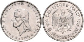 2 RM 1934 F, Schiller. Jaeger&nbsp;358. Los wie vor. 

f. vz