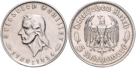 5 RM 1934 F, Schiller. Jaeger&nbsp;359. . 

min. berieben, f. vz