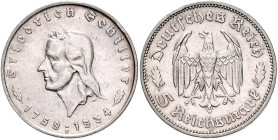 5 RM 1934 F, Schiller. Jaeger&nbsp;359. Los wie vor. 

kl. Rf., ss/ss-vz