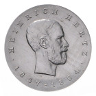 Gedenkmünzen. 
5 Mark. 1969, Hertz, Abschlag der Vs. in Aluminium. Jaeger&nbsp;1526A. Aufl. 350 Ex. (Anmerk.: Diese Abschläge dienten Werbezwecken, z...