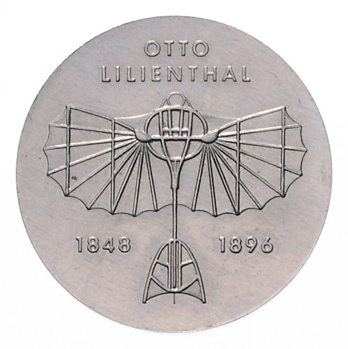 Gedenkmünzen. 
5 Mark. 1973, Lilienthal, Abschlag der Vs. in Aluminium. Jaeger&...