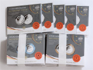 Euro-Gedenkmünzen. 
5x 10 Euro 2019, "In der Luft", 5x 10 Euro 2020, "An Land" und 5x 10 Euro 2021, " Auf dem Wasser", CuNi mit Polymerring, jeweils ...