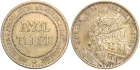 Orte. 
Berlin. Messingmarke o.J. (1881), Paul Telge, "Kgl. rumän. u. Herzgl. sächs. Hof-Goldschmied u. Juweliere" (auch Hersteller von Medaillen, Ord...