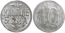 Orte. 
Eckernförde. 10 Pf. o.J., Kantine 5.S.ST.A. (5. Schiffs-Stamm-Abteilung), Zink, 18,4 mm. M.&nbsp;-&nbsp;(zu&nbsp;6103). . 

ss